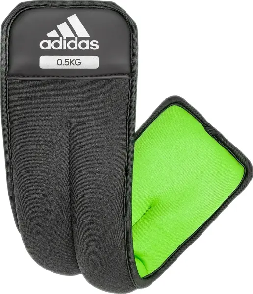 Утяжелители для лодыжки/запястья Adidas ANKLE/WRIST WEIGHTS черно-салатовые (2 х 0.5 кг) ADWT-12320-NL