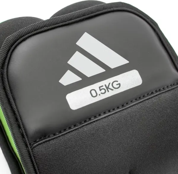 Утяжелители для лодыжки/запястья Adidas ANKLE/WRIST WEIGHTS черно-салатовые (2 х 0.5 кг) ADWT-12320-NL