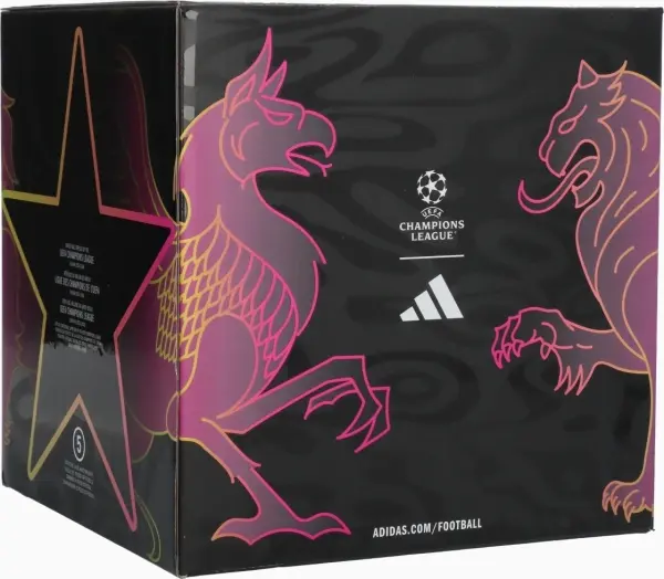 Футбольний м'яч Adidas UEFA CHAMPIONS LEAGUE FINAL LEAGUE BOX 26 BUDAPEST біло-фіолетово-лаймовий Розмір 4 JX9101
