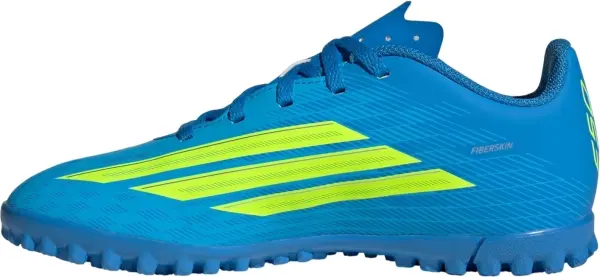 Сороконожки (шиповки) детские Adidas F50 CLUB TF сине-лимонные JS1491