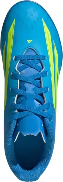 Сороконожки (шиповки) детские Adidas F50 CLUB TF сине-лимонные JS1491