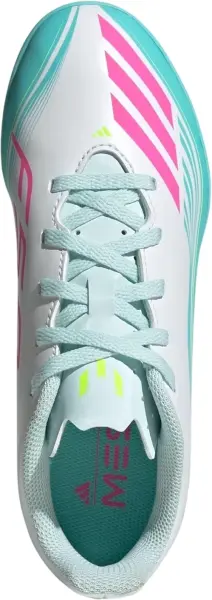 Сороконіжки (шиповки) дитячі Adidas F50 MESSI CLUB TF біло-бірюзово-рожеві JQ0949