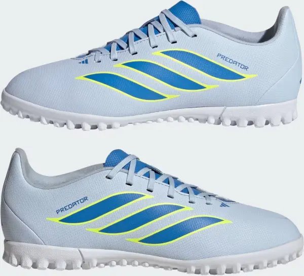 Сороконожки (шиповки) детские Adidas PREDATOR CLUB TF голубо-сине-салатовые JS0366