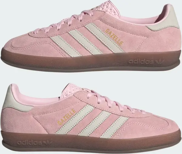 Кеди жіночі Adidas GAZELLE INDOOR світло-рожево-білі JI2716