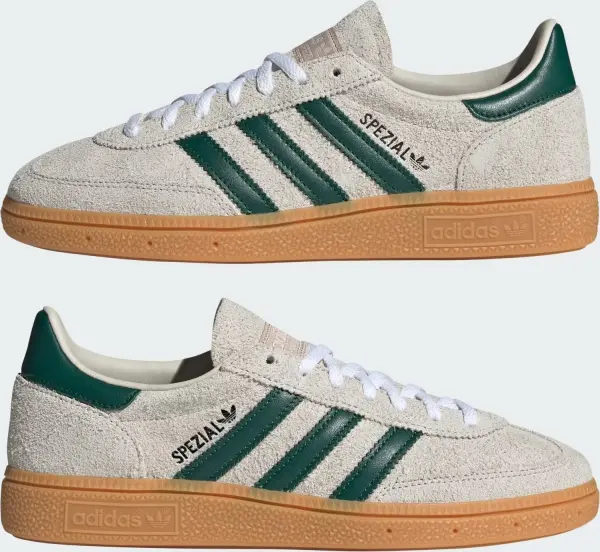 Кеды женские Adidas HANDBALL SPEZIAL бежево-темно-зеленые JS0242