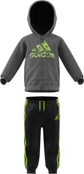 Спортивний костюм дитячий Adidas SPORTSWEAR сіро-чорно-салатовий GK1652