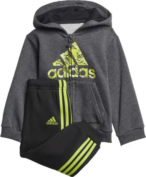 Спортивний костюм дитячий Adidas SPORTSWEAR сіро-чорно-салатовий GK1652
