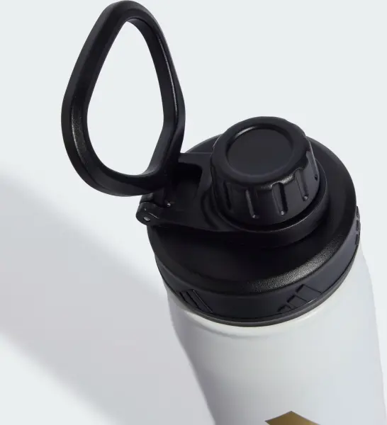 Пляшка для води Adidas METAL BOTTLE SCREW TOP 600 мл біло-чорно-золота KS9666