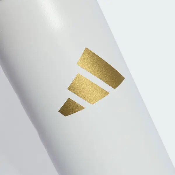 Пляшка для води Adidas METAL BOTTLE SCREW TOP 600 мл біло-чорно-золота KS9666