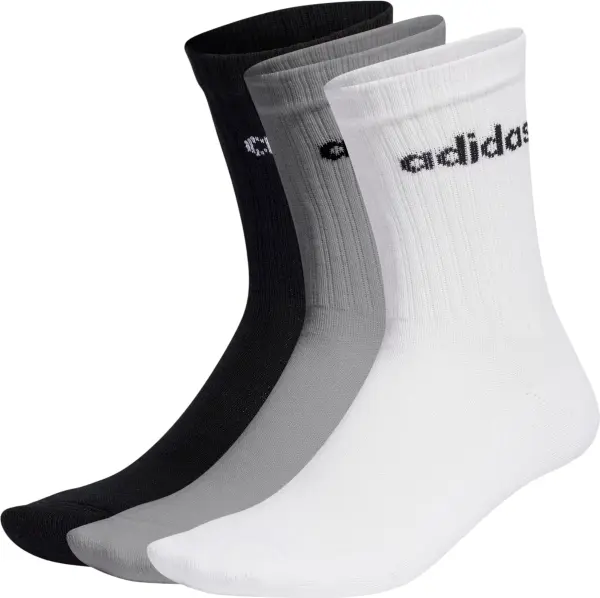Шкарпетки Adidas LINEAR CREW CUSHIONED 3P білі, сірі, чорні (3 пари) IC1302