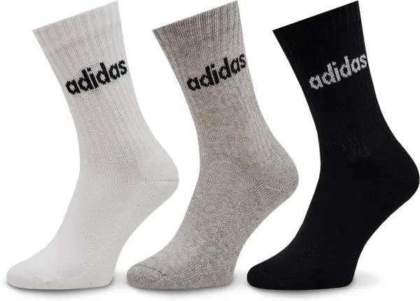 Шкарпетки Adidas LINEAR CREW CUSHIONED 3P білі, сірі, чорні (3 пари) IC1302