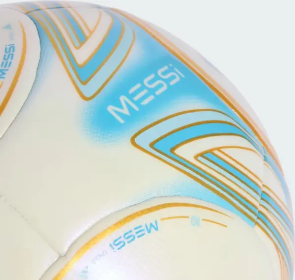 Футбольний м'яч Adidas MESSI CLUB кремово-блакитно-золотий Розмір 5 KE7538