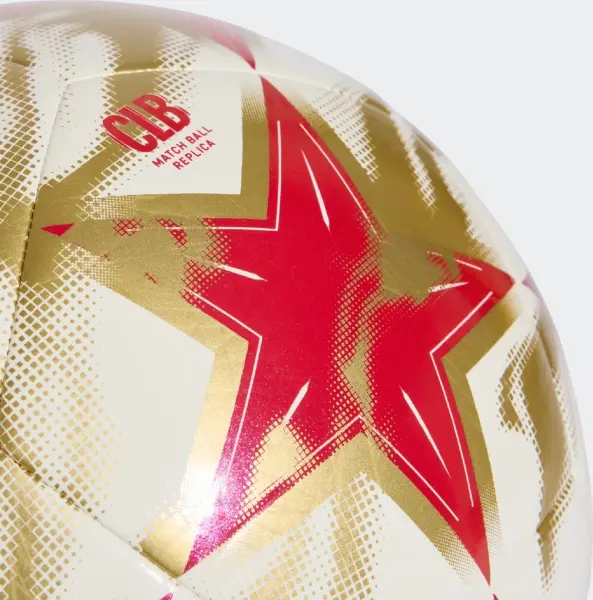 Футбольный мяч Adidas UCL CLUB кремово-красно-золотой Размер 5 KE9764