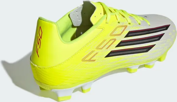 Бутсы Adidas F50 CLUB FG/MG желто-бело-черные JR9053