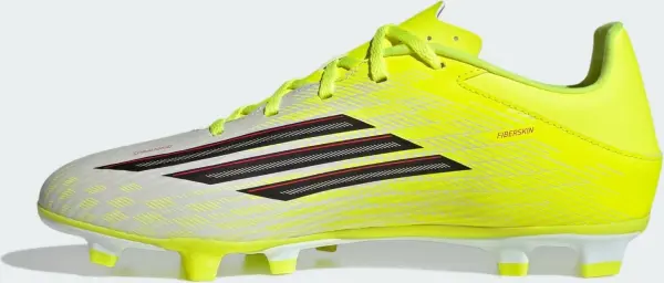 Бутсы Adidas F50 CLUB FG/MG желто-бело-черные JR9053