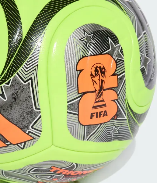 Футбольный мяч Adidas FIFA WORLD CUP 26 TRIONDA COMPETITION WINTER лаймово-оранжево-серебряный Размер 4 JV6223