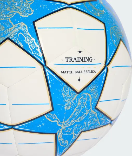 Футбольный мяч Adidas UCL TRAINING 25/26 LEAGUE STAGE бело-голубо-золотой Размер 4 JP1534