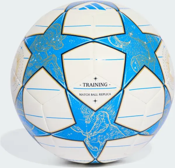 Футбольний м'яч Adidas UCL TRAINING 25/26 LEAGUE STAGE біло-блакитно-золотий Розмір 5 JP1534