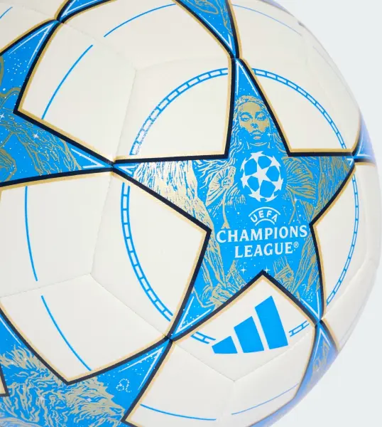 Футбольний м'яч Adidas UCL TRAINING 25/26 LEAGUE STAGE біло-блакитно-золотий Розмір 5 JP1534