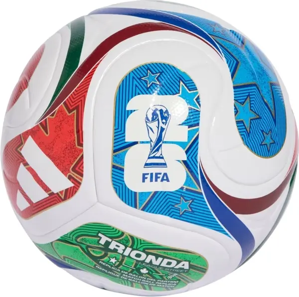 Футбольний м'яч Adidas FIFA WORLD CUP 26 TRIONDA LEAGUE JUNIOR 290G біло-червоно-зелено-синій Розмір 4 JD8168
