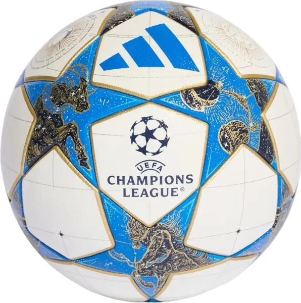 Футбольний м'яч Adidas UCL COMPETITION 25/26 LEAGUE STAGE біло-блакитно-золотий Розмір 4 JP1541