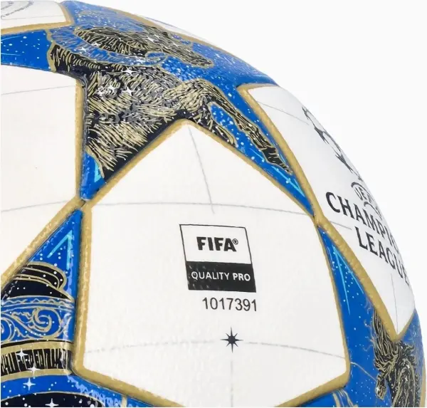 Футбольний м'яч Adidas UCL COMPETITION 25/26 LEAGUE STAGE біло-блакитно-золотий Розмір 4 JP1541
