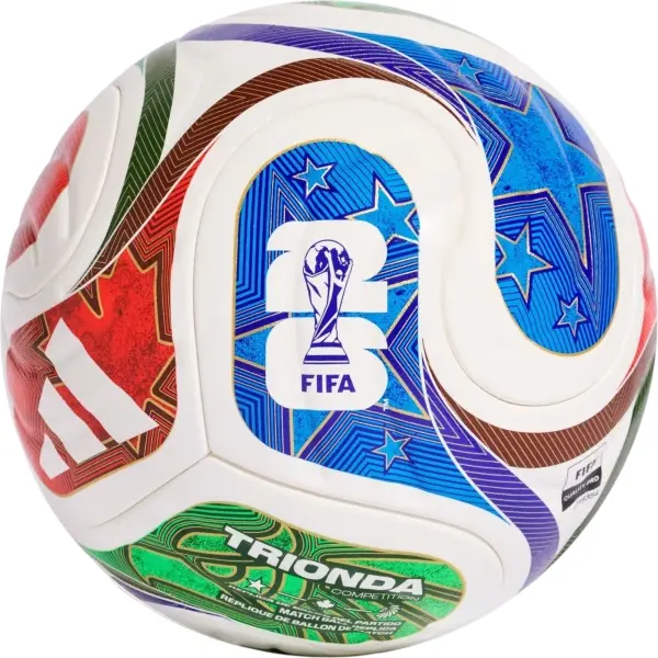Футбольний м'яч Adidas FIFA WORLD CUP 26 TRIONDA COMPETITION біло-червоно-зелено-синій Розмір 5 JD8031