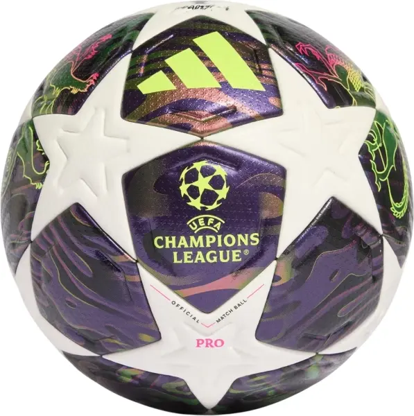 Футбольний м'яч Adidas UEFA CHAMPIONS LEAGUE FINAL PRO біло-фіолетово-лаймовий Розмір 5 JX9077
