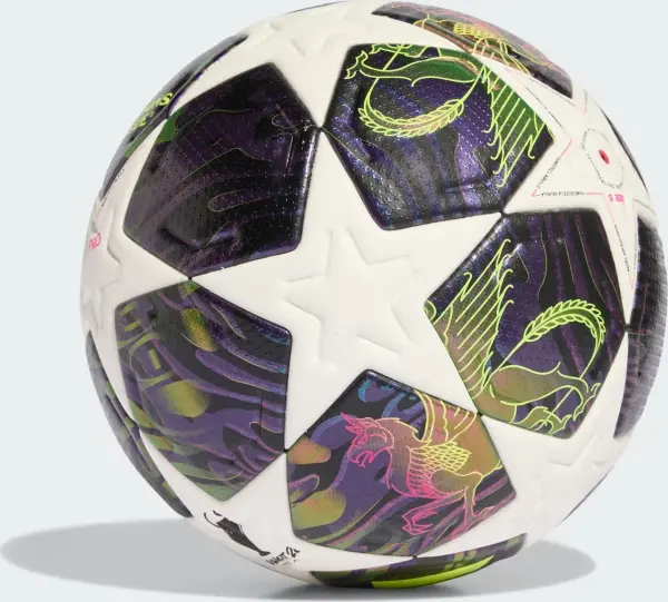 Футбольний м'яч Adidas UEFA CHAMPIONS LEAGUE FINAL PRO біло-фіолетово-лаймовий Розмір 5 JX9077