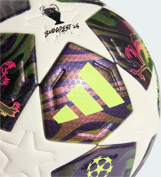Футбольний м'яч Adidas UEFA CHAMPIONS LEAGUE FINAL PRO біло-фіолетово-лаймовий Розмір 5 JX9077