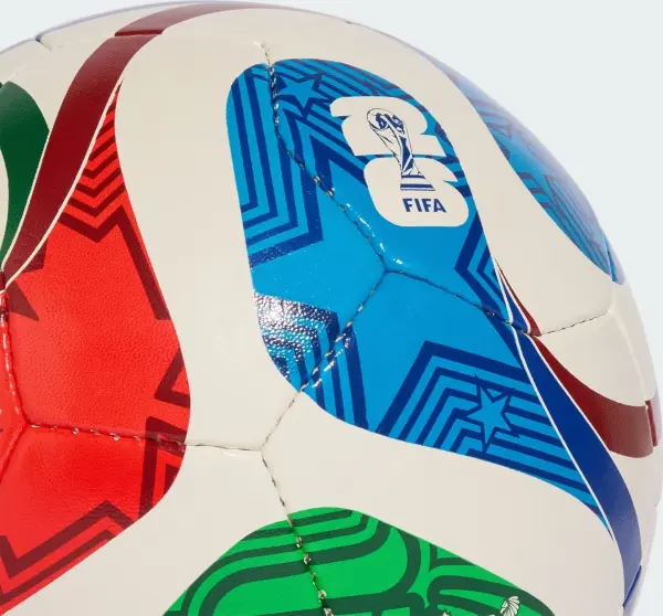 Футзальний м'яч Adidas FIFA WORLD CUP 26 TRIONDA TRAINING SALA біло-червоно-зелено-синій Розмір 4 JD8048