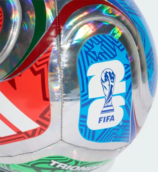 Футбольний м'яч Adidas FIFA WORLD CUP 26 TRIONDA TRAINING FOIL срібно-червоно-зелено-синій Розмір 4 JD8046