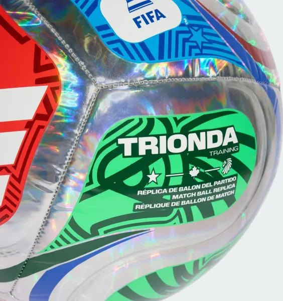 Футбольний м'яч Adidas FIFA WORLD CUP 26 TRIONDA TRAINING FOIL срібно-червоно-зелено-синій Розмір 5 JD8046