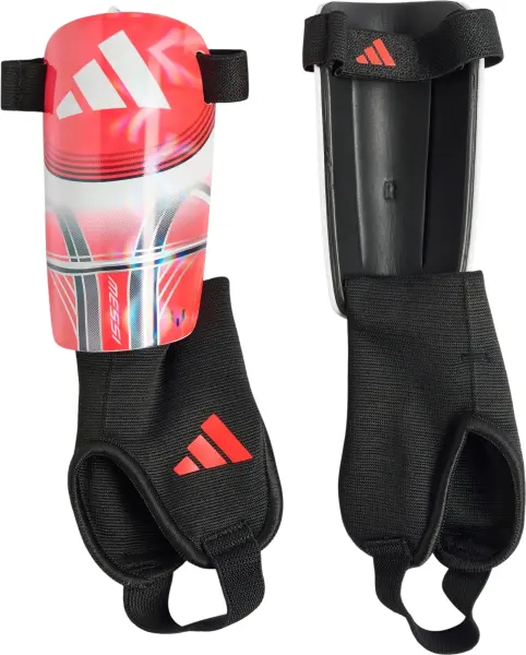 Щитки футбольные детские Adidas MESSI MATCH JUNIOR красно-серебряно-черные KX4136