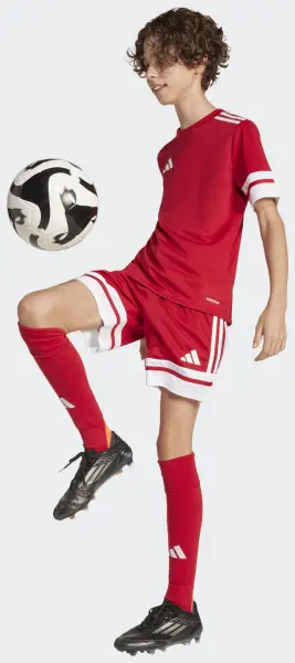 Шорти футбольні дитячі Adidas SQUADRA 25 SHORTS червоно-білі JJ2416