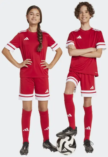 Шорти футбольні дитячі Adidas SQUADRA 25 SHORTS червоно-білі JJ2416