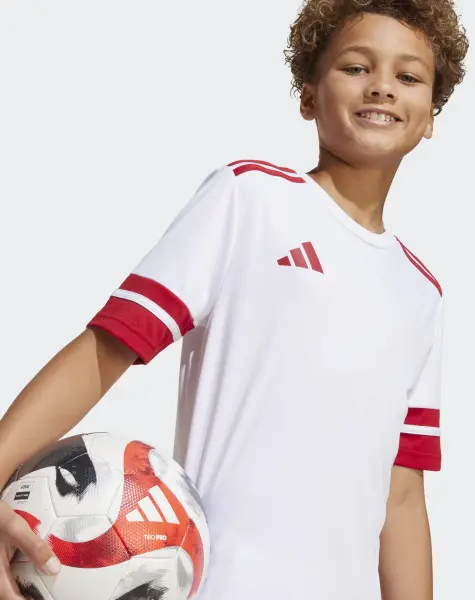 Футболка джерси детская Adidas SQUADRA 25 JERSEY бело-красная JJ0059