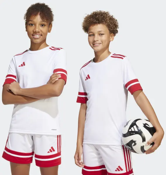 Футболка джерси детская Adidas SQUADRA 25 JERSEY бело-красная JJ0059