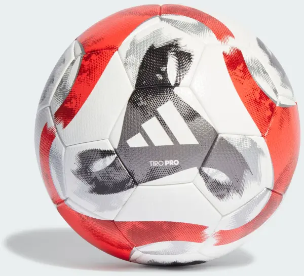 Футбольний м’яч Adidas TIRO PRO біло-чорно-сріблясто-червоний Розмір 5HT2428