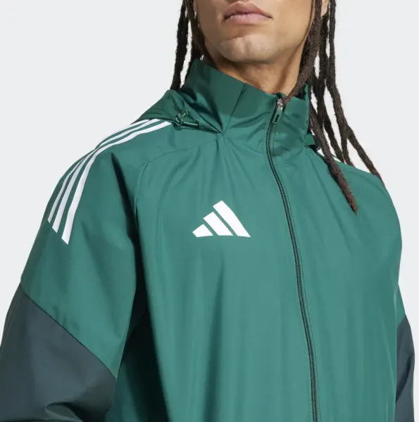 Ветровка Adidas TIRO 25 COMPETITION ALL WEATHER JACKET темно-зелено-зеленая JI8936