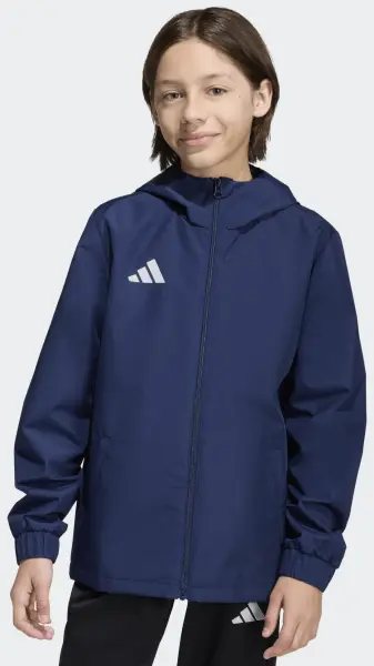 Ветровка детская Adidas ENTRADA 26 ALL WEATHER JACKET темно-сине-белая JZ9103