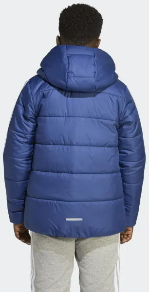 Куртка утепленная детская Adidas ESSENTIALS 3-STRIPES PADDED KIDS темно-сине-белая JL7403