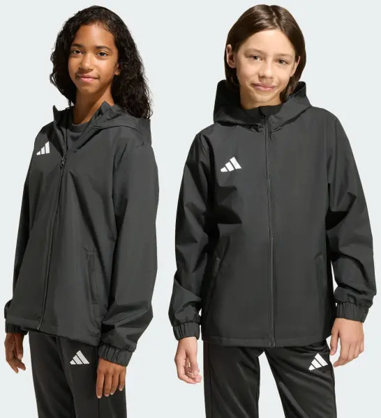 Ветровка детская Adidas ENTRADA 26 ALL WEATHER JACKET черно-белая JZ9104
