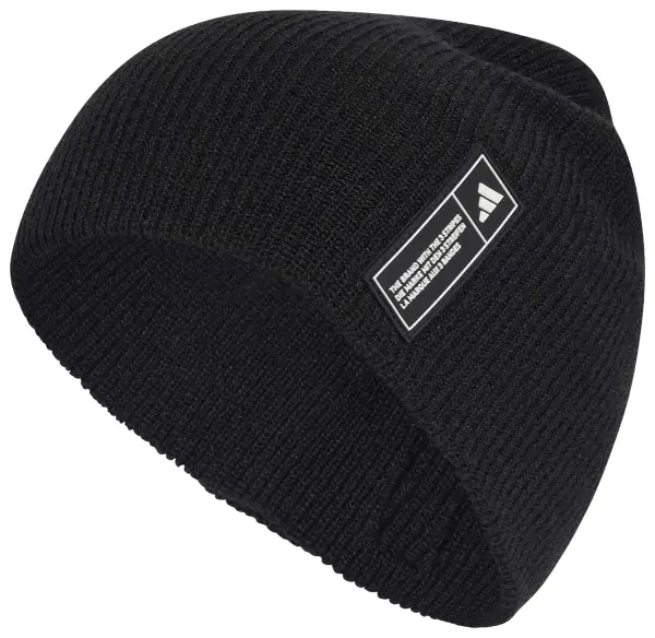 Шапка Adidas ESSENTIALS LABEL BEANIE черно-белая KG9583