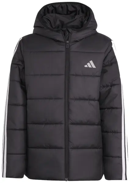 Куртка утепленная детская Adidas ESSENTIALS 3-STRIPES PADDED KIDS черно-белая JL7402