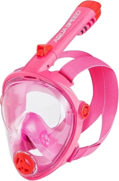 Маска для плавання повнолицьова дитяча Aqua Speed SPECTRA 2.0 KID рожево-червона 248-03