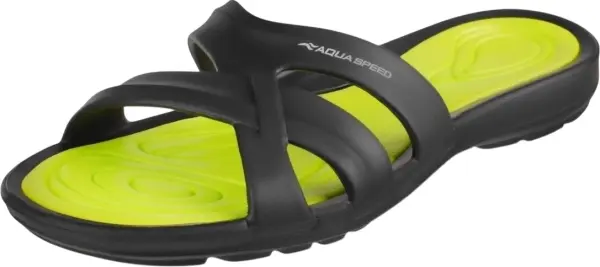 Шльопанці жіночі Aqua Speed PANAMA чорно-лаймові 513-38