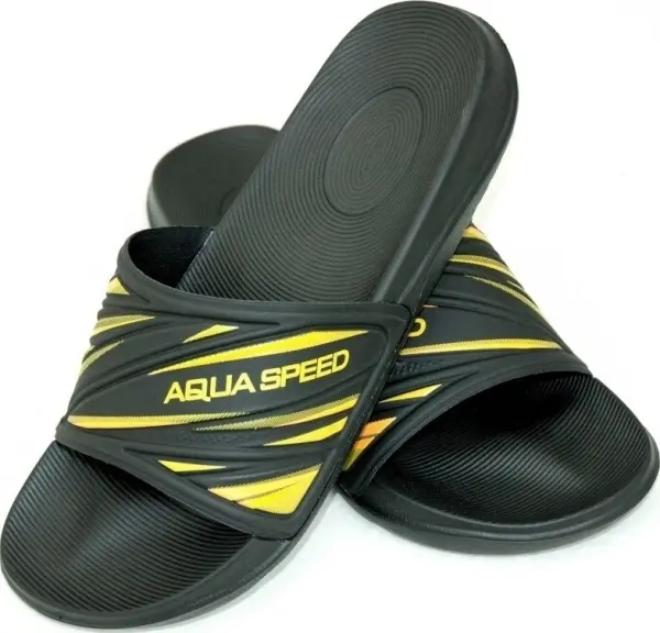 Шльопанці Aqua Speed IDAHO чорно-жовті 514-18