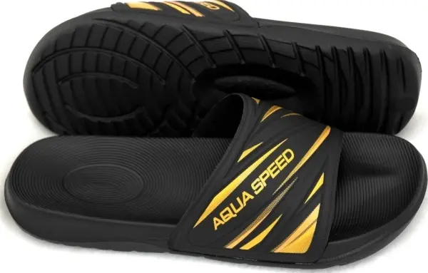 Шльопанці Aqua Speed IDAHO чорно-жовті 514-18