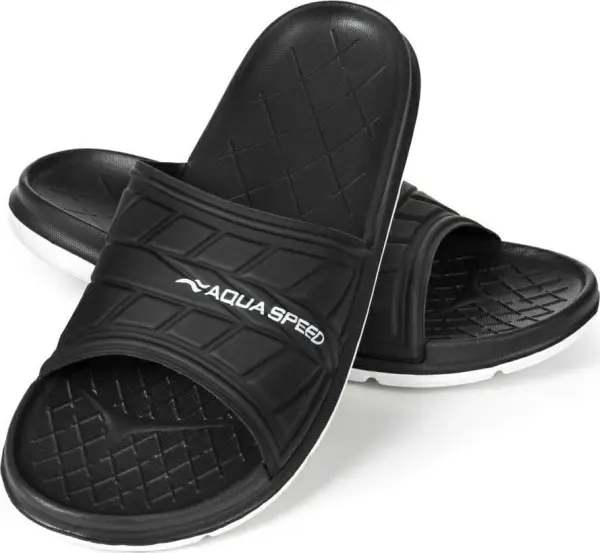 Шльопанці Aqua Speed ASPEN чорно-білі 534-57